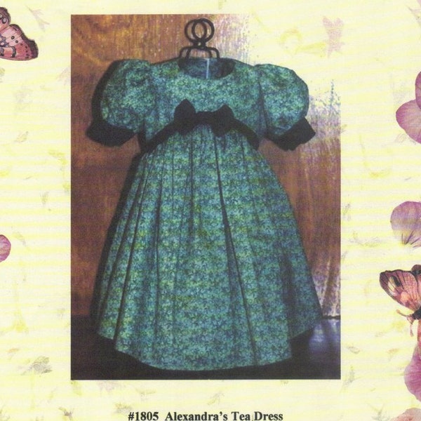 Dress sewing PATTERN 17" & 18" fits AG American Girl dolls ,  kids n cats,  magic attic dolls