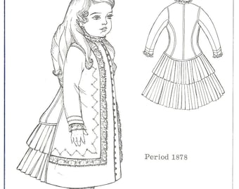 Victorian Doll Dress Sewing Pattern: Fits 13-14" or 18-19" Dolls