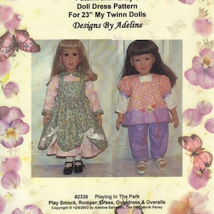 23&quot; My Twinn doll Dress with over the dress pant top smock Clothes outfit sewing pattern fits