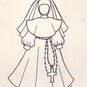 Nun Religious DOLL dress sewing pattern 18&quot; 19&quot; #705