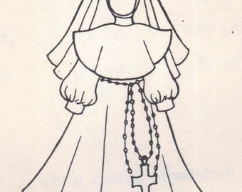 Nun Religious DOLL dress sewing pattern 18" 19" #705