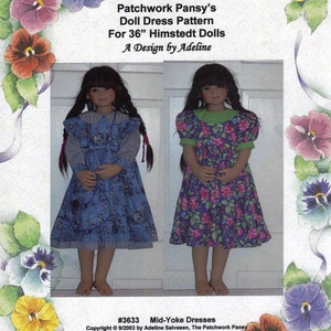Mid- Yoke Dress Sewing PATTERN For 36&quot; Himstedt dolls and like size