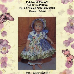 sewing PATTERN For 7.5&quot; Kish Riley doll and other 19cm dolls this size