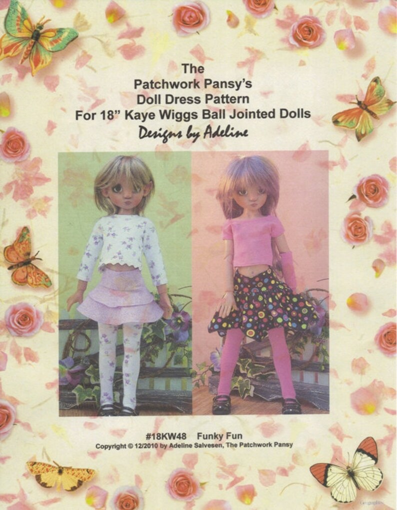 Ball Joint Doll Clothes Sewing Pattern Fits 18 Kaye Wiggs Msd BJD Skirt ...