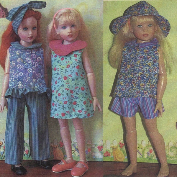 Pattern for 14" Helen Kish Dolls. Shorts and pant set,dress,and hat sewing PATTERN