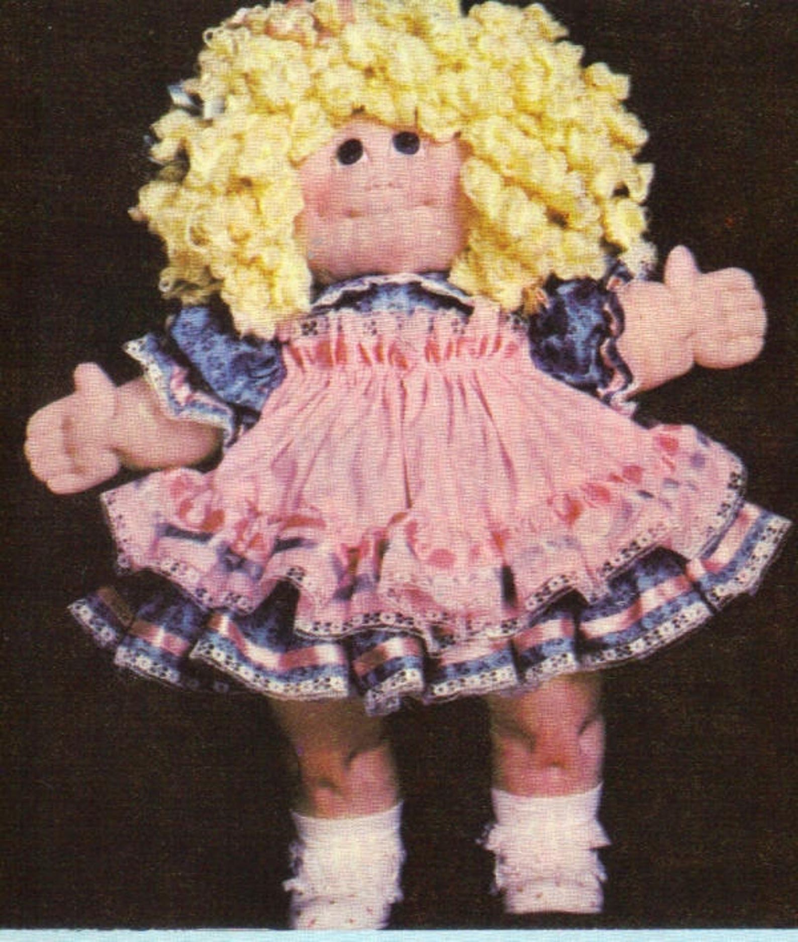 Cabbage patch looking 19 doll fabric rag very cute dress