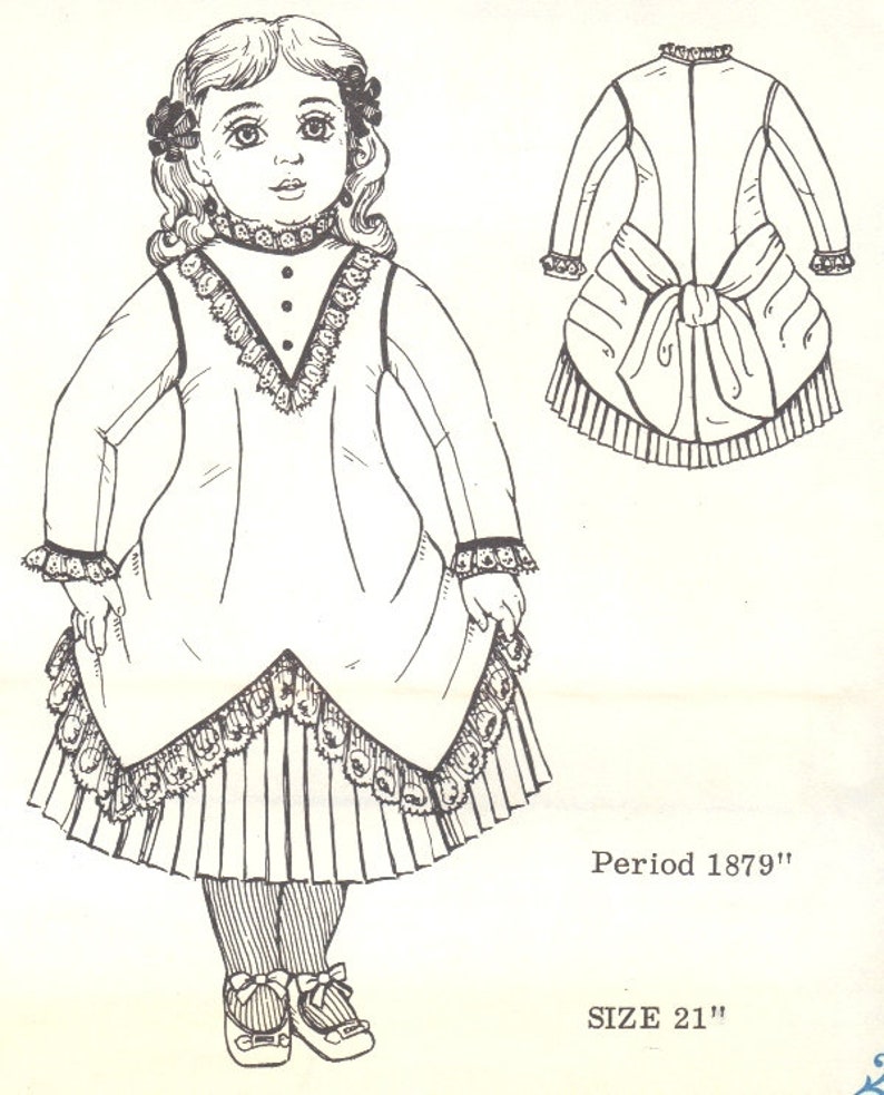 21 Doll Dress Antique Vintage Look Sewing Pattern Uncut 5020 Etsy