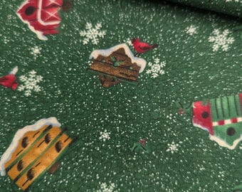 2 yards Christmas Holiday Winter cotton fabric yard plus