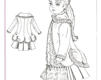 13-14" OR 18-19" Doll dress Antique vintage look sewing pattern uncut U-pick size 5018