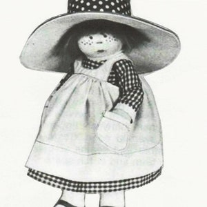 Farmer 15&quot; girl cloth rag doll named Jenny sewing Pattern by Rainie Crawford