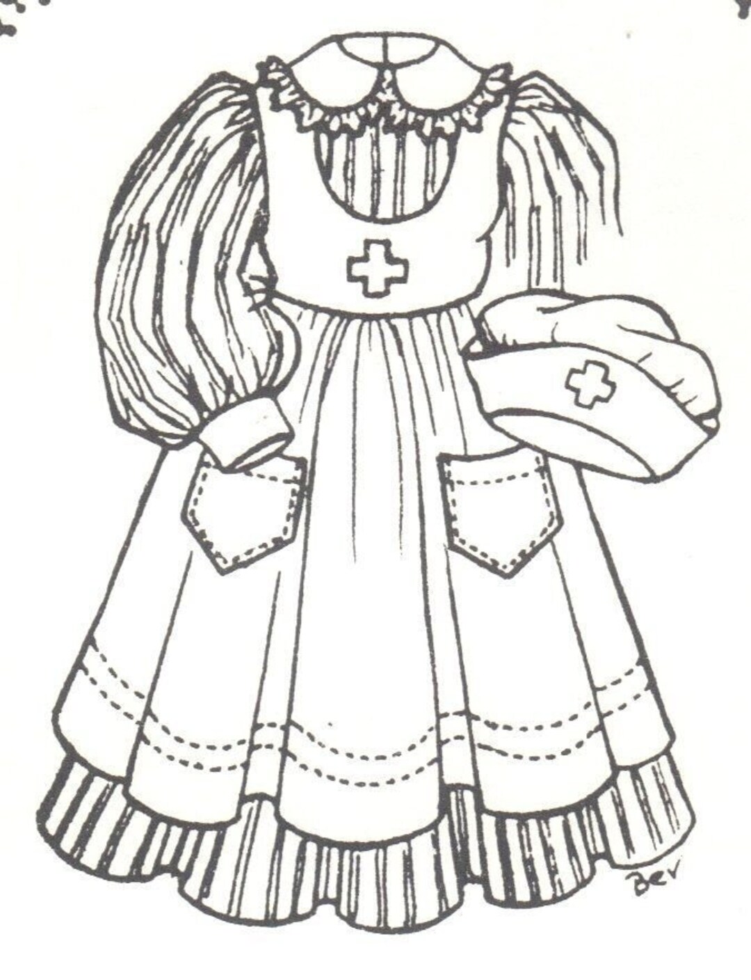 23 24inch DOLL Nurse DRESS PATTERN Vintage Look 1161 Etsy