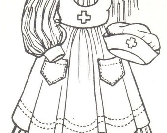 23 24-inch DOLL Nurse DRESS PATTERN vintage look 1161