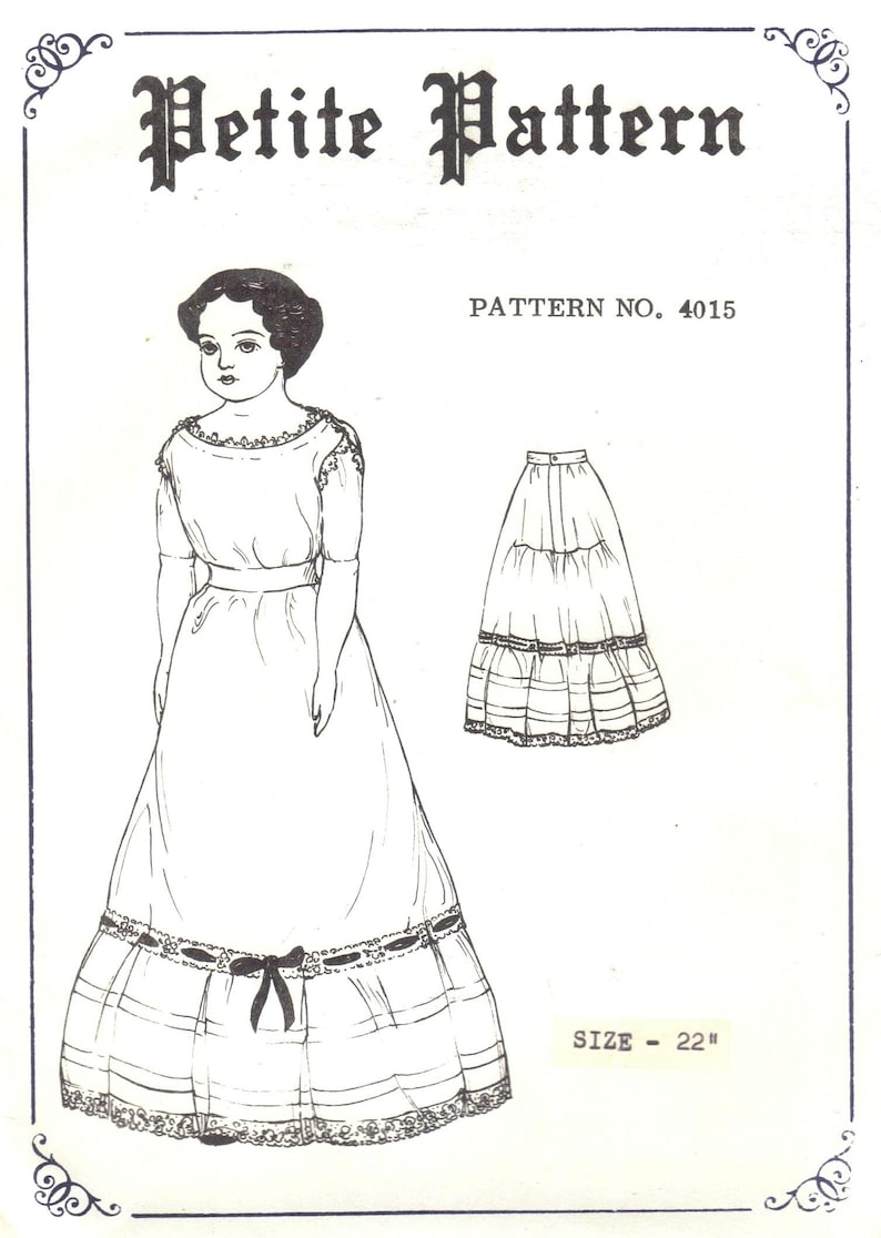 Doll Dress Gown Antique Vintage Look 22 Sewing Pattern Uncut 4015