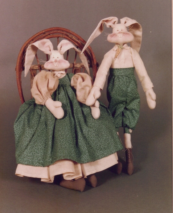 Primitive 15 Boy & Girl Rabbit Doll Sewing Pattern Prim - Etsy