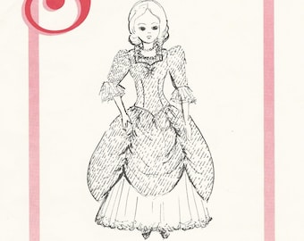 18" Victorian Doll Gown Sewing Pattern: Antique Dress, Pantaloons, Slip (Uncut)
