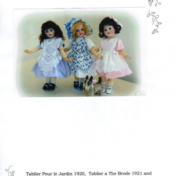 10" Bleuette  Betsy Edith  Linda McCall ,Kish dolls sewing PATTERN dress, pinafore bonnet