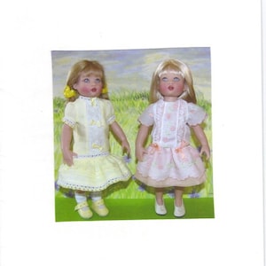 sewing PATTERN For 7.5&quot; Kish Riley doll and other 19cm dolls Drop waist dress