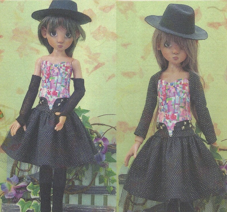 Ball Joint Doll Clothes Sewing Pattern Fits 18 Kaye Wiggs Msd BJD Skirt Corset Thighhighs Shrug
