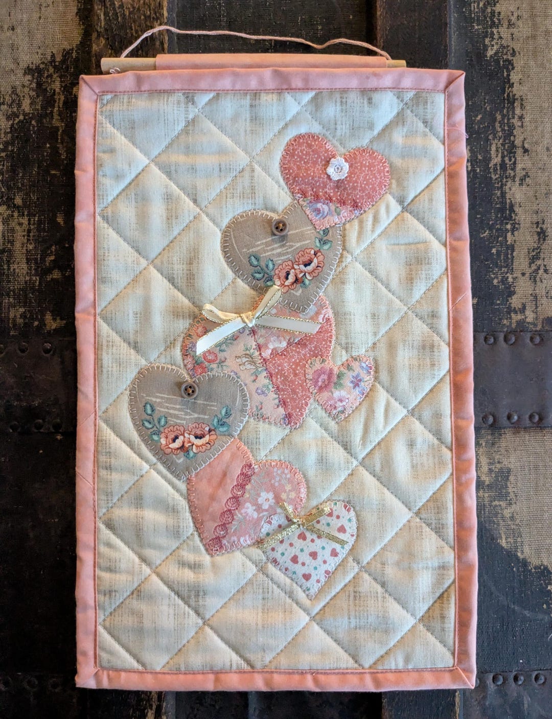 Valentine Hearts Quilted Wall Hanging - Etsy