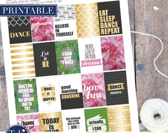 Fitness Planner Stickers Printable Glitter Gold Motivational Etsy