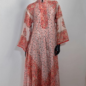 Vintage 70s Silk Caftan Dress