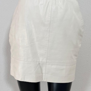Vintage White Mini Leather Skirt