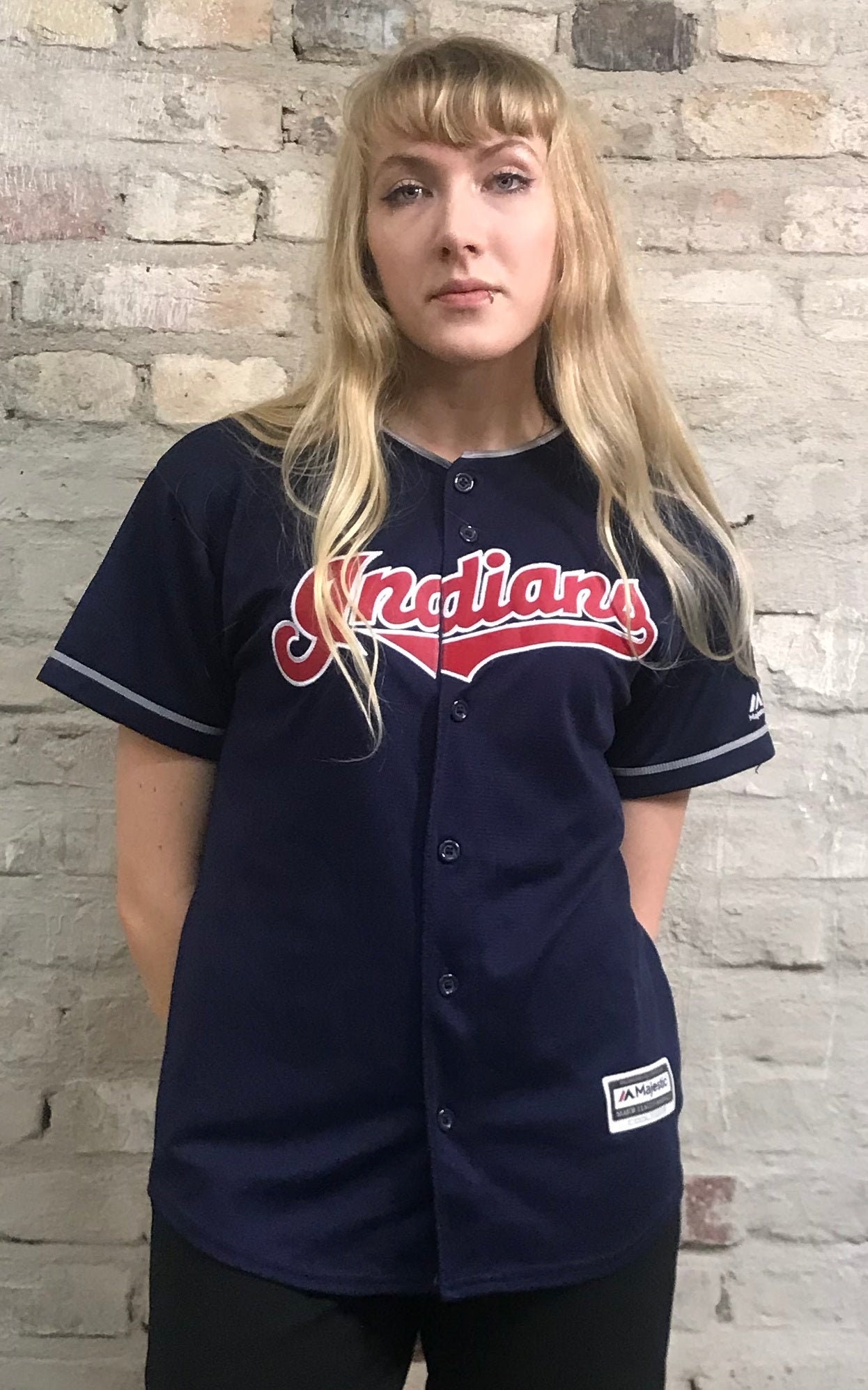 Women's Majestic Cleveland Indians Customized Authentic Grey Road Cool Base MLB  Jersey