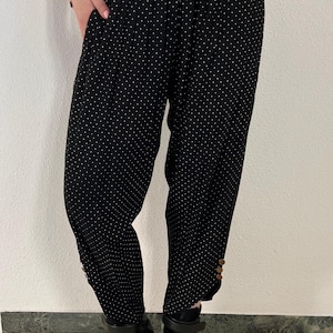 Vintage 90s Polka Dot Heart Buckle Pants