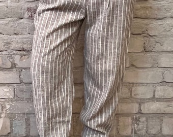 Vintage 80s striped pleated trousers