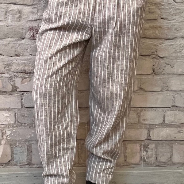 Vintage 80s Striped Pleated Pants