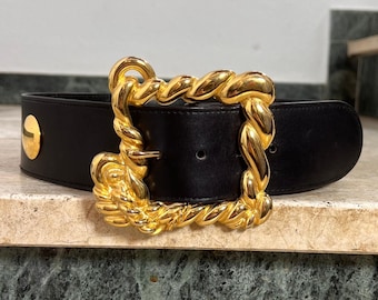 Stunning ESCADA Rare Signed Vintage 1980's Ornate Gold Couture