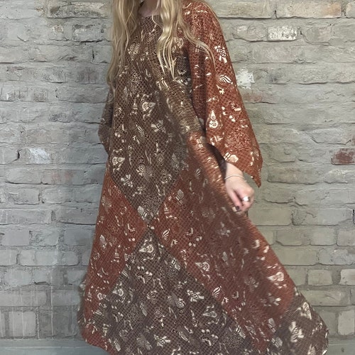 Shops Vintage Indian Cotton Caftan Dress
