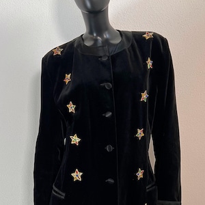 Vintage jaren 90 fluwelen sterrenblazer