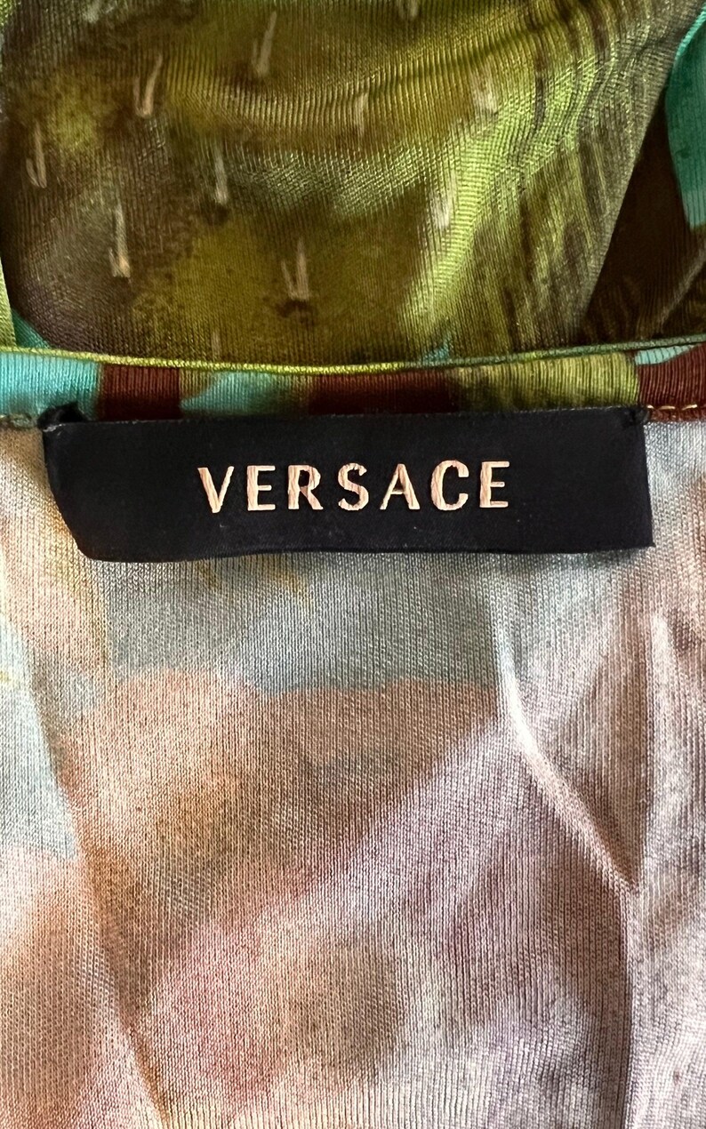 Vintage Versace Silk Top - Iconic Cactus and Jungle Print