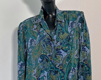 Vintage Paisley Silk Blouse