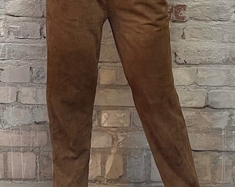 Vintage Yves Saint Laurent Suede Leather Pants