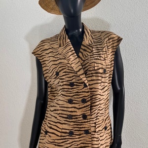 Vintage Silk Tiger Print Blouse
