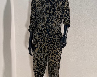 Vintage 90s animal print jumpsuit