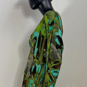 Vintage Versace Silk Top - Iconic Cactus and Jungle Print