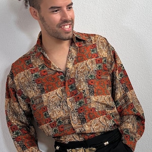 Vintage MENS Silk Button Down Shirt