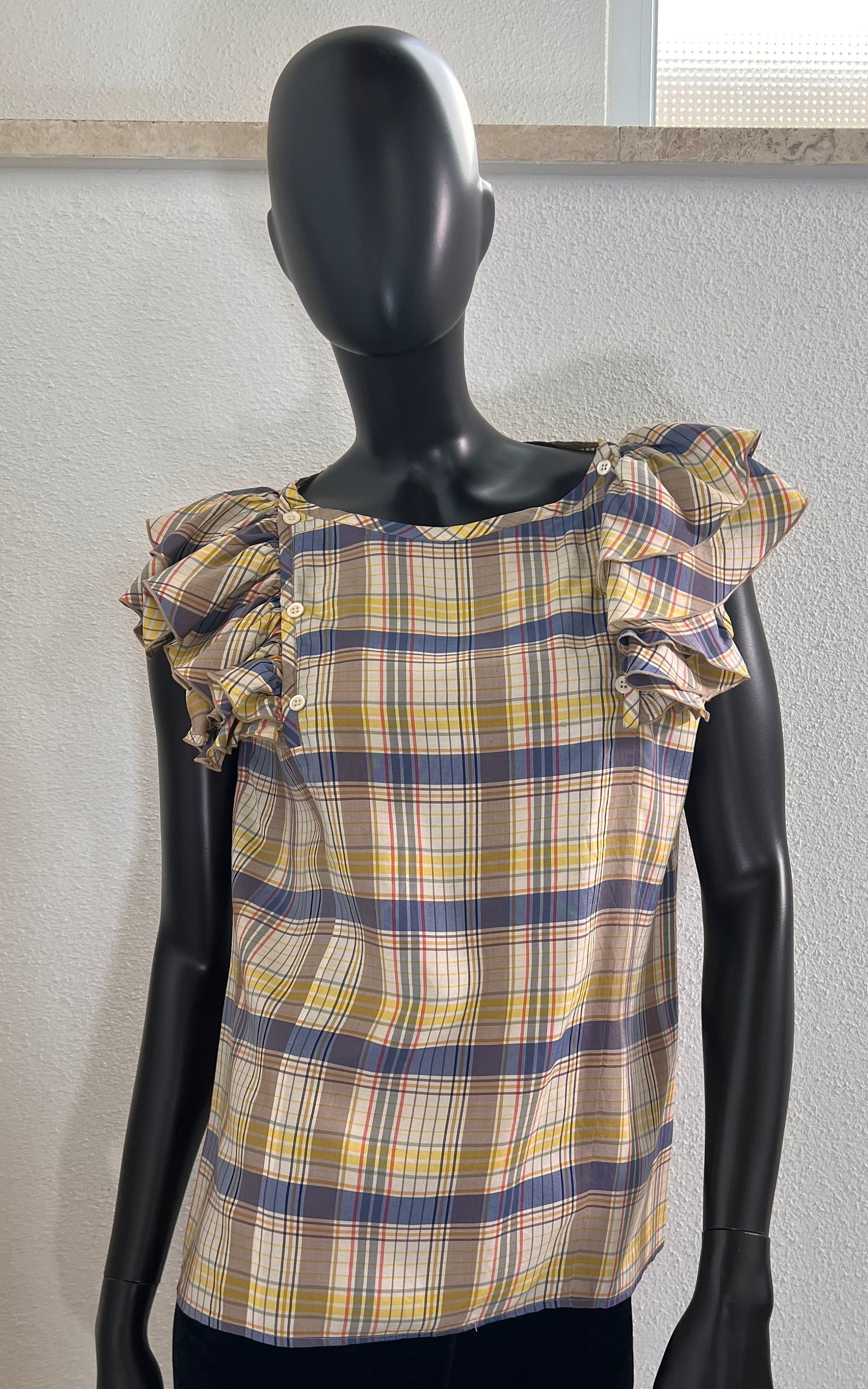トップス Valentino 1990s boho style blouse Valentino - Blue Blouse With 90's Ruffles - Etsy