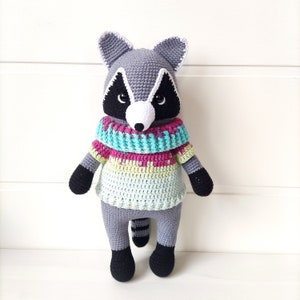 Crochet raccoon, Crochet raccoon amigurumi, Baby gift, Amigurumi raccoon, Crochet animals, birthday, raccoon, Stuffed animal, raccoon toy