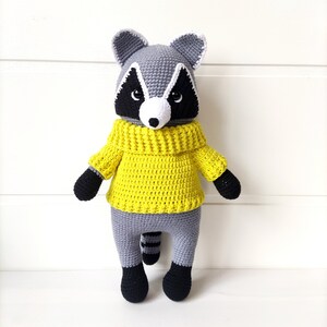 Crochet raccoon, Crochet raccoon amigurumi, Baby gift, Amigurumi raccoon, Crochet animals, birthday, raccoon, Stuffed animal, raccoon toy