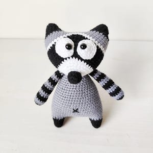 Crochet raccoon, Crochet raccoon amigurumi, Baby gift, Amigurumi raccoon, Crochet animals, birthday, raccoon, Stuffed animal, raccoon toy