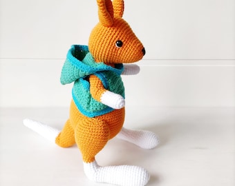 Crochet kangaroo, kangaroo amigurumi, Baby gift, Amigurumi kangaroo, Crochet animals, birthday, kangaroo, Stuffed animal, kangaroo toy