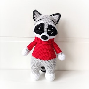 Crochet raccoon, Crochet raccoon amigurumi, Baby gift, Amigurumi raccoon, Crochet animals, birthday, raccoon, Stuffed animal, raccoon toy