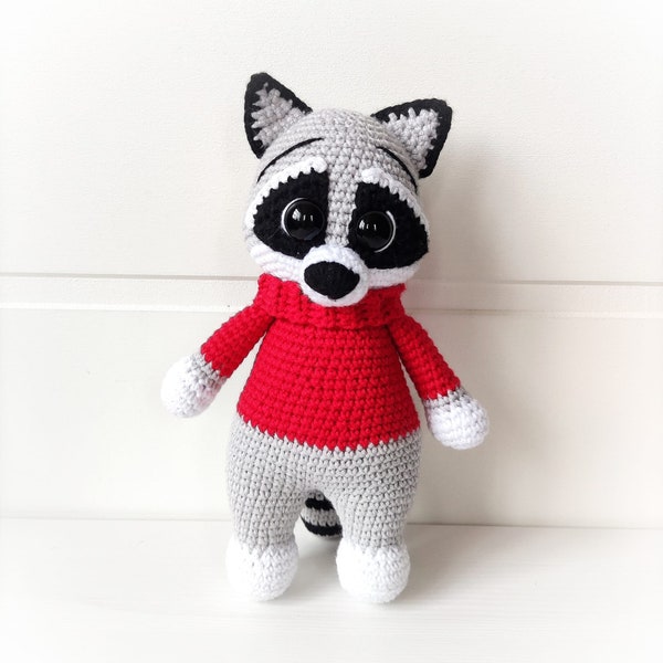 Crochet raccoon, Crochet raccoon amigurumi, Baby gift, Amigurumi raccoon, Crochet animals, birthday, raccoon, Stuffed animal, raccoon toy