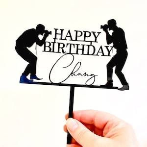 Personalised Photography Themed Birthday Cake Topper, Photographer Cake Topper, Custom Photography Cake Topper, Photography Cake decoration