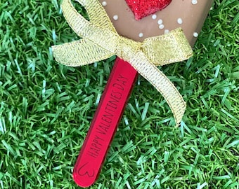12 x Valentines Day Cakesicle Sticks, Popsicle Sticks, Custom Engraved, Personalised, Cakesicle Toppers, Cake Decorations, Popsicles