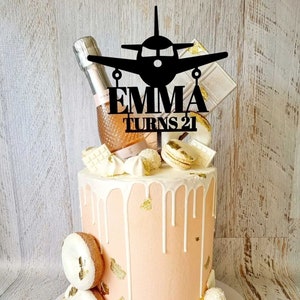 Plane Themed Personalised Cake Topper - Airplane Cake Topper - Birthday Party Cake Decoration for aviation enthusiasts young and old